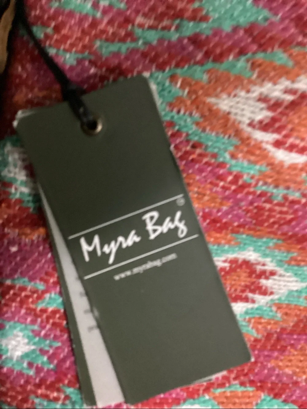 Myra Bag Rince Boho Aztec Crossbody Bag with Canvas Cowhide Leather Upcycled